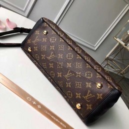 Replica Louis Vuitton Brown Monogram Black Handle Pallas MM