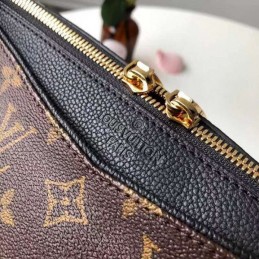 Replica Louis Vuitton Brown Monogram Black Handle Pallas MM