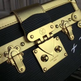 Replica Louis Vuitton Black Gold Graphic Petite Malle