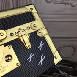Replica Louis Vuitton Black Gold Graphic Petite Malle