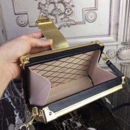 Replica Louis Vuitton Black Gold Graphic Petite Malle
