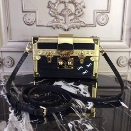 Replica Louis Vuitton Black Gold Graphic Petite Malle