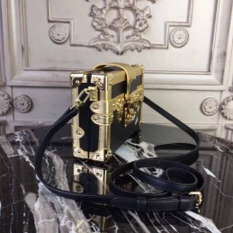 Replica Louis Vuitton Black Gold Graphic Petite Malle