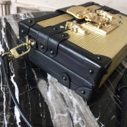 Replica Louis Vuitton Beige Black Graphic Petite Malle
