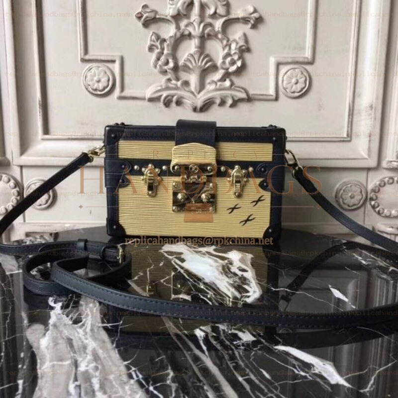 Replica Louis Vuitton Beige Black Graphic Petite Malle