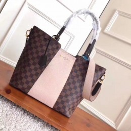 Replica Louis Vuitton Brown Damier Ebene Pale Pink Jersey Bag