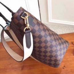 Replica Louis Vuitton Brown Damier Ebene Pale Pink Jersey Bag