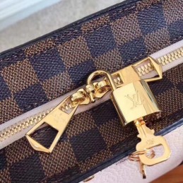 Replica Louis Vuitton Brown Damier Ebene Pale Pink Jersey Bag