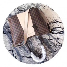 Replica Louis Vuitton Brown Damier Ebene Pale Pink Jersey Bag