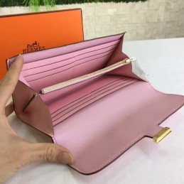 Replica Hermes Pink Constance Long Wallet