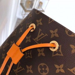Replica Louis Vuitton Brown Monogram Orange Drawstring Neo Noe MM
