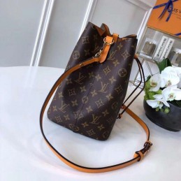 Replica Louis Vuitton Brown Monogram Orange Drawstring Neo Noe MM
