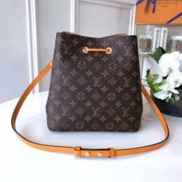 Replica Louis Vuitton Brown Monogram Orange Drawstring Neo Noe MM