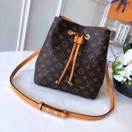 Replica Louis Vuitton Brown Monogram Orange Drawstring Neo Noe MM