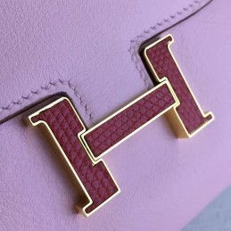 Replica Hermes Pink Constance Wallet Gold H Hardware
