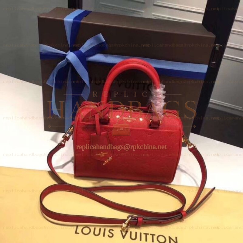 Replica Louis Vuitton Red Embossed Monogram Speedy 20
