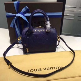 Replica Louis Vuitton Navy Blue Embossed Monogram Speedy 20