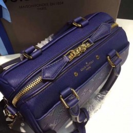 Replica Louis Vuitton Navy Blue Embossed Monogram Speedy 20