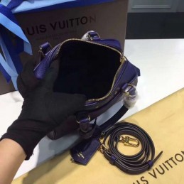 Replica Louis Vuitton Navy Blue Embossed Monogram Speedy 20