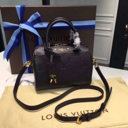 Replica Louis Vuitton Black Embossed Monogram Speedy 20