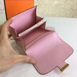 Replica Hermes Pink Constance Wallet Gold H Hardware