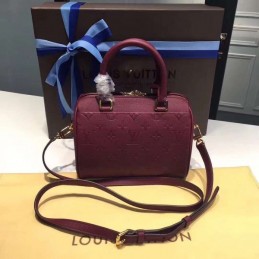 Replica Louis Vuitton Burgundy Embossed Monogram Speedy 20