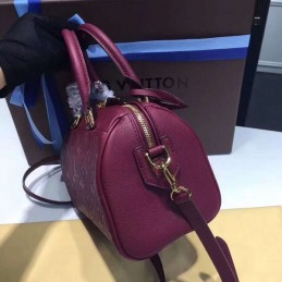 Replica Louis Vuitton Burgundy Embossed Monogram Speedy 20