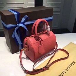 Replica Louis Vuitton Coral Pink Embossed Monogram Speedy 20