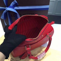 Replica Louis Vuitton Red Embossed Monogram Speedy 25 - Style 2