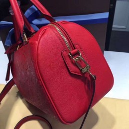 Replica Louis Vuitton Red Embossed Monogram Speedy 25 - Style 2