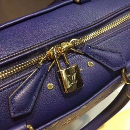 Replica Louis Vuitton Navy Blue Embossed Monogram Speedy 25 - Style 2