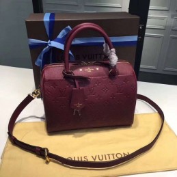 Replica Louis Vuitton Burgundy Embossed Monogram Speedy 25 - Style 3