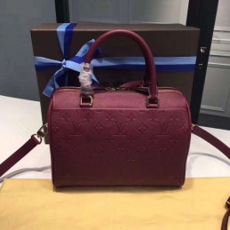 Replica Louis Vuitton Burgundy Embossed Monogram Speedy 25 - Style 3