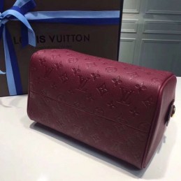 Replica Louis Vuitton Burgundy Embossed Monogram Speedy 25 - Style 3