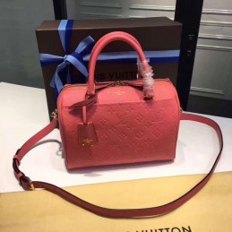 Replica Louis Vuitton Coral Pink Embossed Monogram Speedy 25