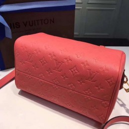 Replica Louis Vuitton Coral Pink Embossed Monogram Speedy 25