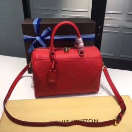 Replica Louis Vuitton Red Embossed Monogram Speedy 30 - Style 2