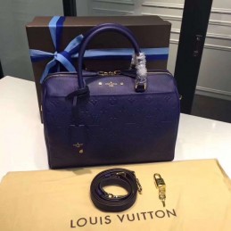 Replica Louis Vuitton Navy Blue Embossed Monogram Speedy 30