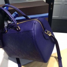 Replica Louis Vuitton Navy Blue Embossed Monogram Speedy 30