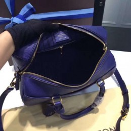 Replica Louis Vuitton Navy Blue Embossed Monogram Speedy 30