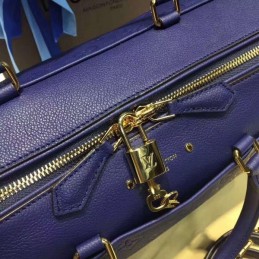 Replica Louis Vuitton Navy Blue Embossed Monogram Speedy 30