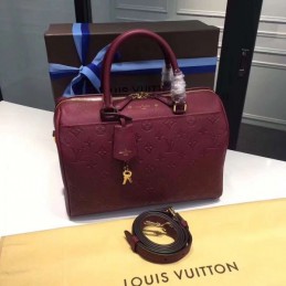 Replica Louis Vuitton Burgundy Embossed Monogram Speedy 30 - Style 2