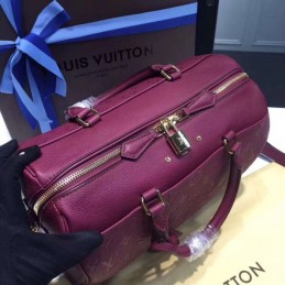 Replica Louis Vuitton Burgundy Embossed Monogram Speedy 30 - Style 2