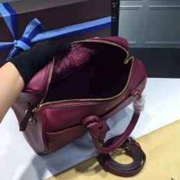 Replica Louis Vuitton Burgundy Embossed Monogram Speedy 30 - Style 2