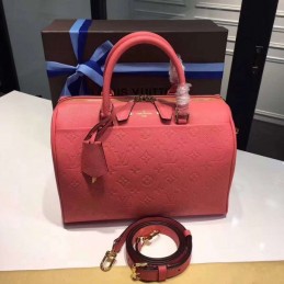Replica Louis Vuitton Coral Pink Embossed Monogram Speedy 30