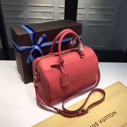 Replica Louis Vuitton Coral Pink Embossed Monogram Speedy 30