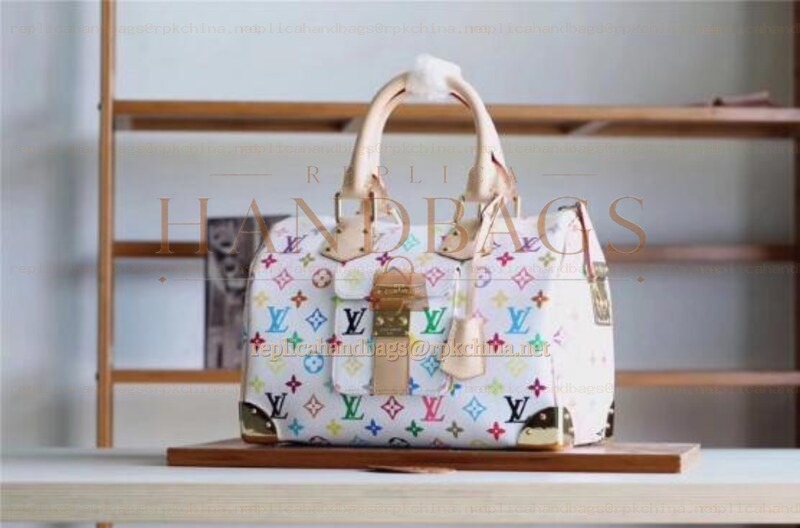 Replica Louis Vuitton White Multicolor Monogram Speedy 30