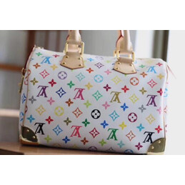 Replica Louis Vuitton White Multicolor Monogram Speedy 30