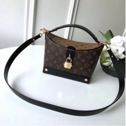 Replica Louis Vuitton Brown Monogram Black Trim Bento Box EW