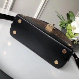 Replica Louis Vuitton Brown Monogram Black Trim Bento Box EW